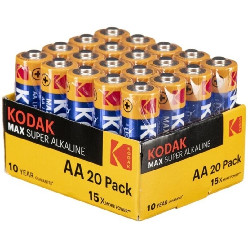 KODAK - MAX PILES ALCALINES AA LR6 PACK * 20 PILES