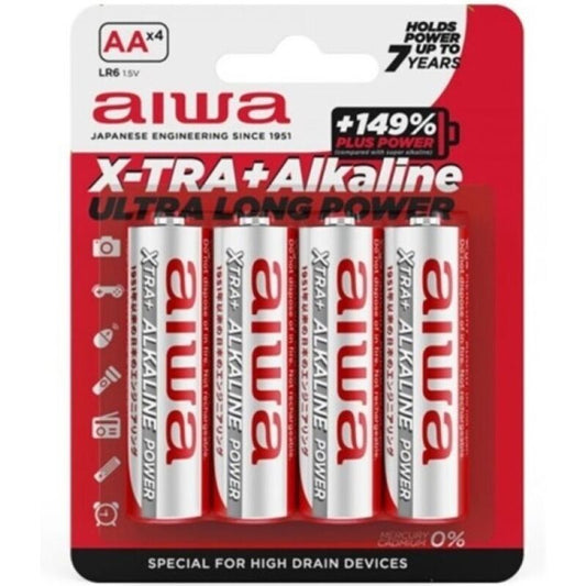 AIWA - Piles alcalines X-TRA AA LR6 BLISTER*4