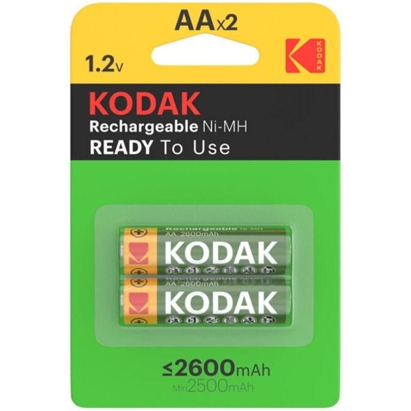 KODAK - Piles rechargeables HR6 AA 2600 mAh, blister*2