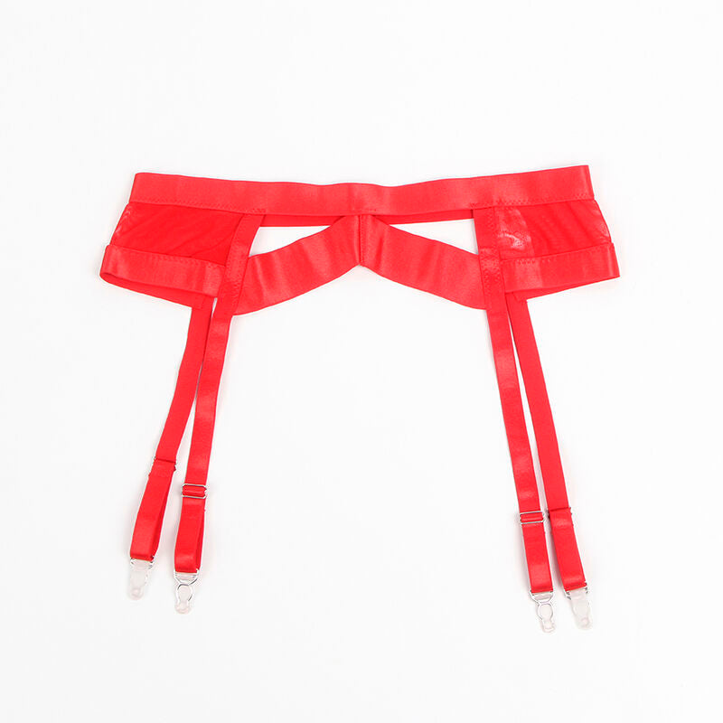 SUBBLIME - 955250 ENSEMBLE SOUTIEN-GORGE ET PORTE-JARRETELLES ROUGE S/M