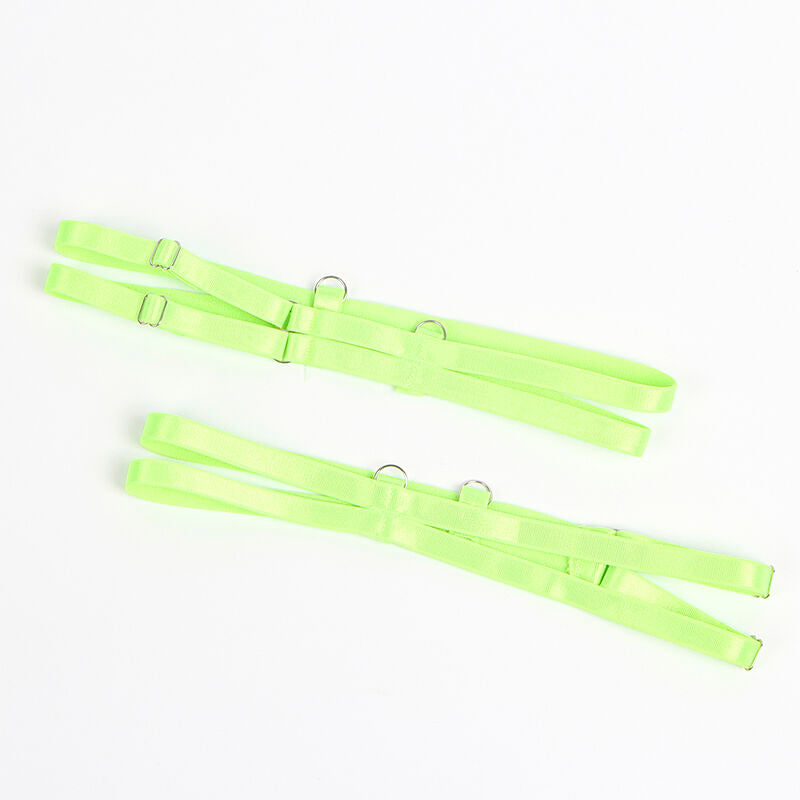 SUBBLIME - 955328 ENSEMBLE SOUTIEN-GORGE ET PORTE-JARRETELLES EN DENTELLE VERT ET BLEU L/XL