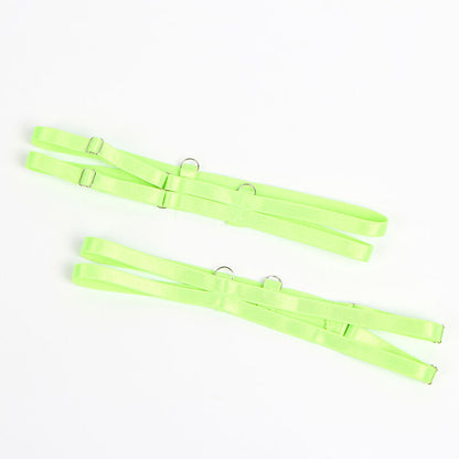 SUBBLIME - 955328 ENSEMBLE SOUTIEN-GORGE ET PORTE-JARRETELLES EN DENTELLE VERT ET BLEU L/XL