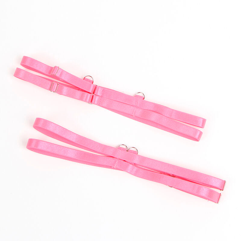 SUBBLIME - 955366 ENSEMBLE SOUTIEN-GORGE ET PORTE-JARRETELLES EN DENTELLE ROSE ET VIOLET L/XL