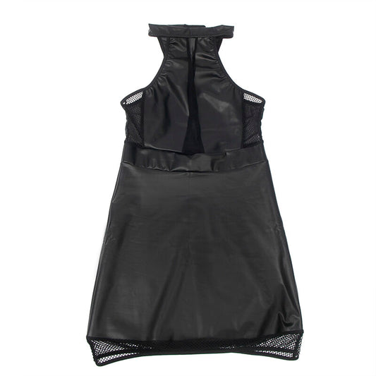 SUBBLIME - 955472 Robe noire transparente à col licou S/M
