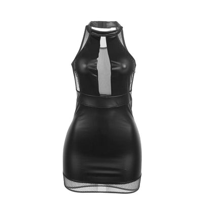 SUBBLIME - 955472 Robe noire transparente à col licou S/M