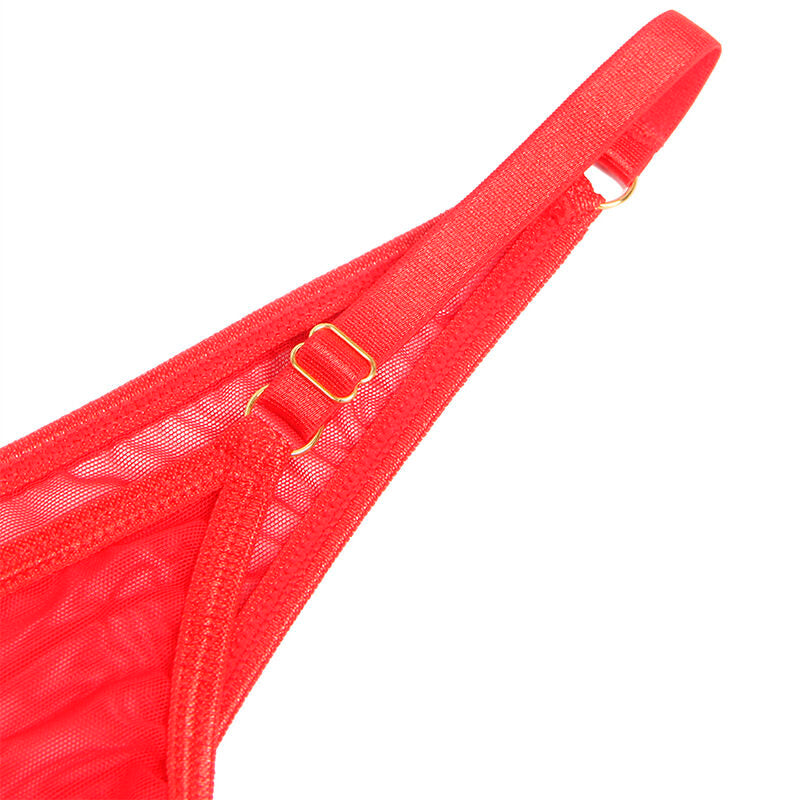 SUBBLIME - 955526 ENSEMBLE SOUTIEN-GORGE CHAÎNE COEUR EN MAILLE ROUGE L/XL