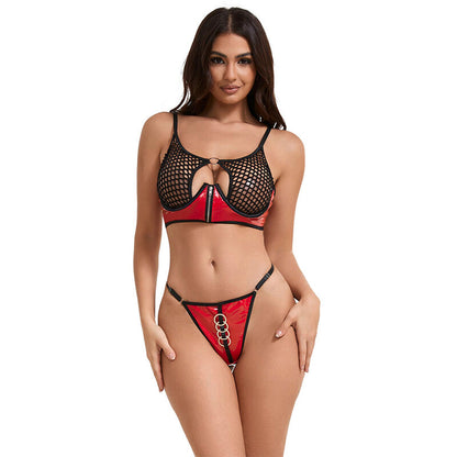 SUBBLIME - 955540 ENSEMBLE SOUTIEN-GORGE ZIPPÉ EN MAILLE VERNI ROUGE L/XL