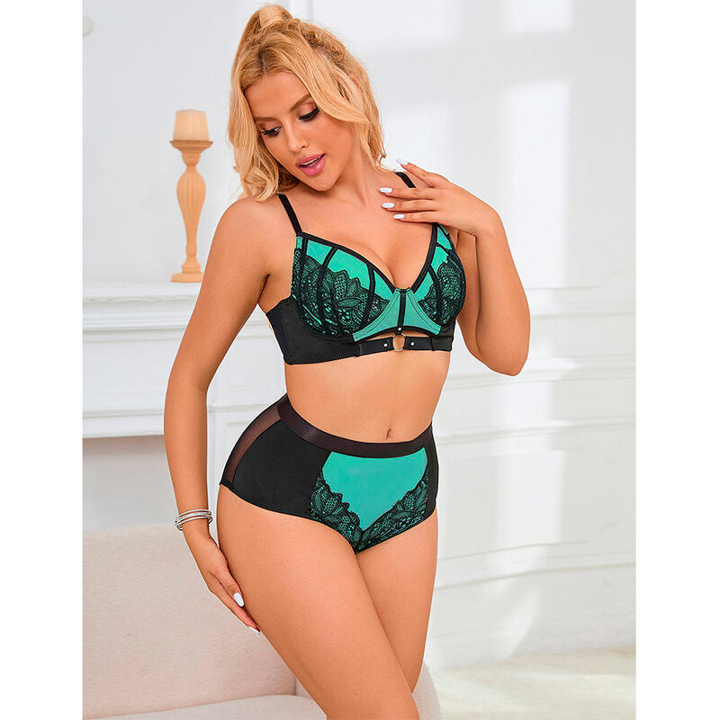 SUBBLIME - 955557 ENSEMBLE SOUTIEN-GORGE ZIPPÉ EN MAILLE VERTE VERNI S/M