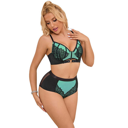 SUBBLIME - 955564 ENSEMBLE SOUTIEN-GORGE ZIPPÉ EN MAILLE VERTE VERNI L/XL