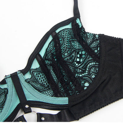 SUBBLIME - 955564 ENSEMBLE SOUTIEN-GORGE ZIPPÉ EN MAILLE VERTE VERNI L/XL
