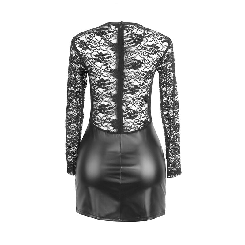 SUBBLIME - 955595 Robe noire à manches longues en dentelle S/M