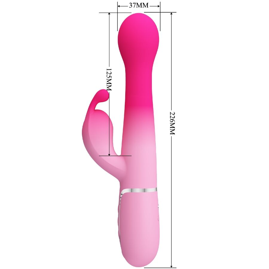 PRETTY LOVE - DEJON VIBRATEUR LAPIN MULTIFONCTION 3-EN-1 ROSE