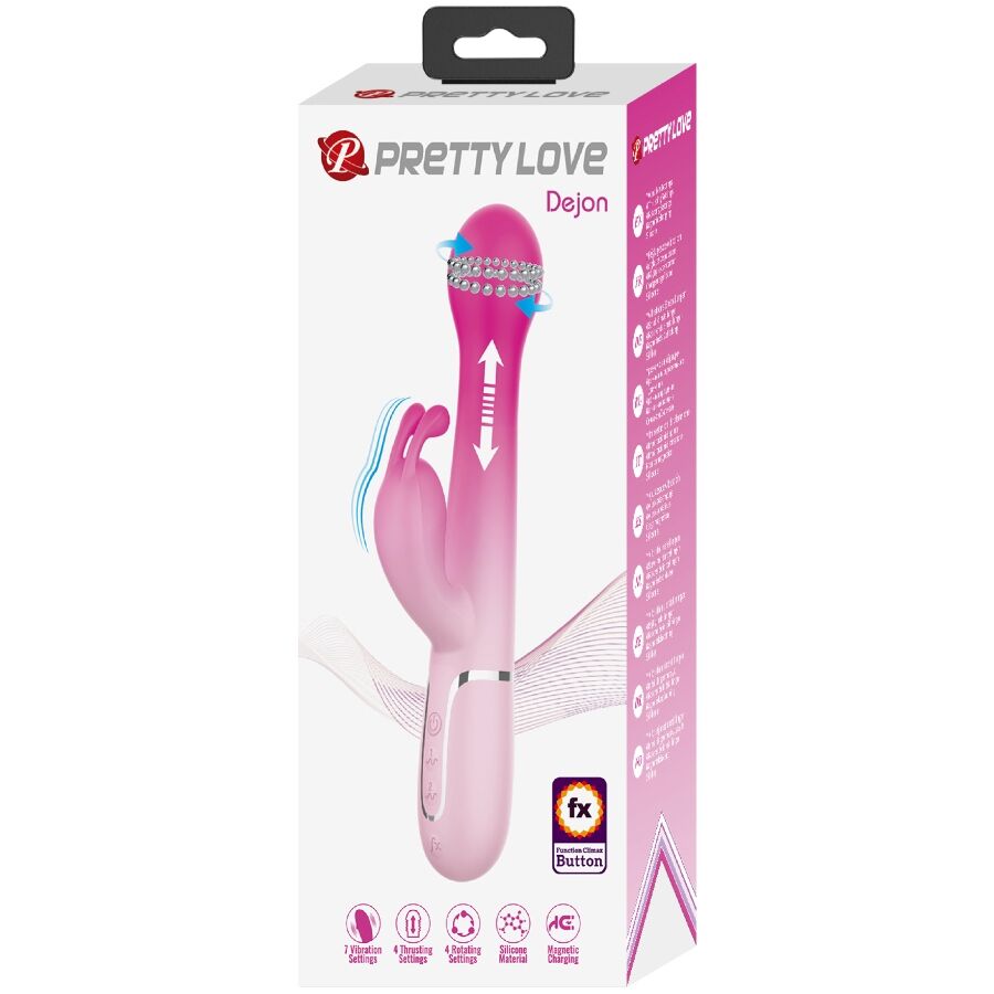 PRETTY LOVE - DEJON VIBRATEUR LAPIN MULTIFONCTION 3-EN-1 ROSE