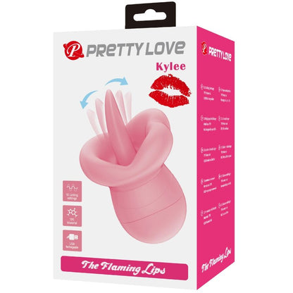 PRETTY LOVE - KYLEE CLITORIS STIMULATING TONGUE 10 VIBRATIONS NUDE PINK
