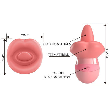 PRETTY LOVE - KYLEE CLITORIS STIMULATING TONGUE 10 VIBRATIONS NUDE PINK