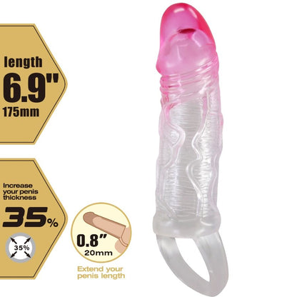 PRETTY LOVE - ODES REALISTIC 2 CM ENLARGEMENT SHEATH FOR PINK PENIS