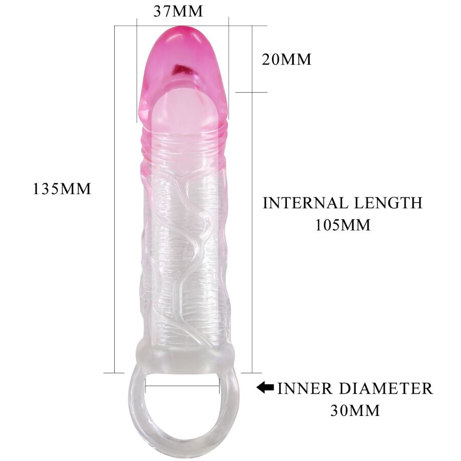 PRETTY LOVE - ODES REALISTIC 2 CM ENLARGEMENT SHEATH FOR PINK PENIS