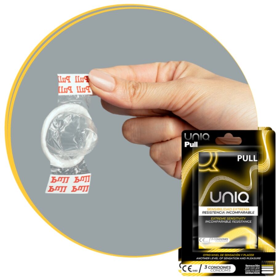 UNIQ - PULL LATEX-FREE STRIPS CONDOMS 3 UNITS