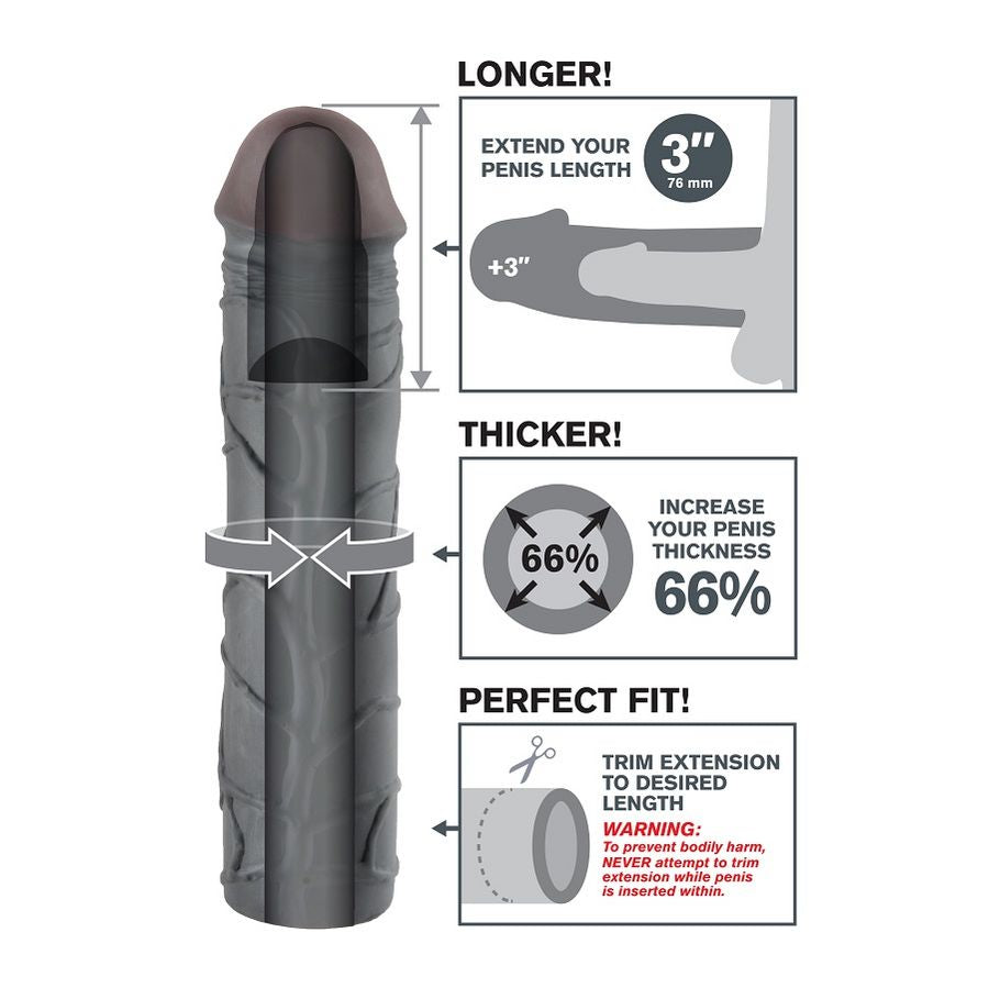 FANTASY X-TENSIONS - EXTENSION DE PÉNIS MEGA 3 NOIRE