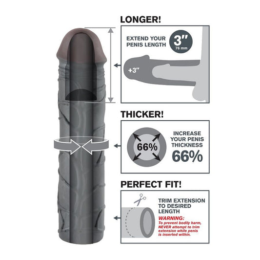 FANTASY X-TENSIONS - EXTENSION DE PÉNIS MEGA 3 NOIRE