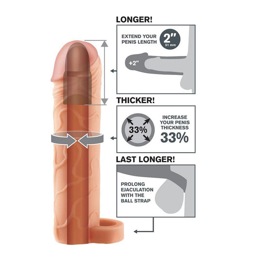 FANTASY X- TENSIONS - EXTENSION DE PÉNIS PERFECT 2 AVEC SANGLE