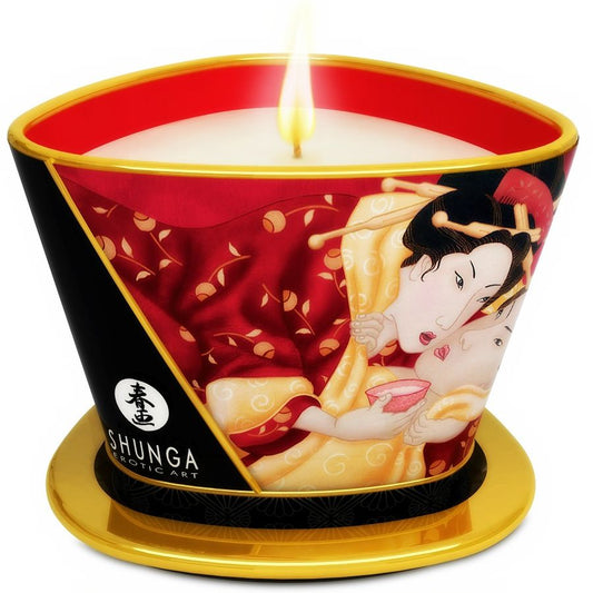 SHUNGA - MINI CARESS BY CANDELIGHT BOUGIE DE MASSAGE FRAISE ET CAVA 170 ML