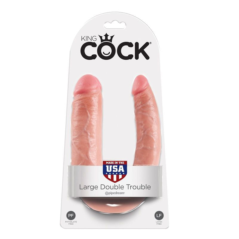 KING COCK - GODE DOUBLE PÉNÉTRATION 17,8 CM NATUREL