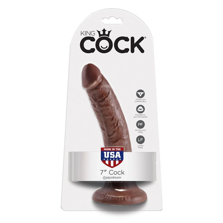KING COCK - 7 PÉNIS COULEUR CHOCOLAT 17,8 CM