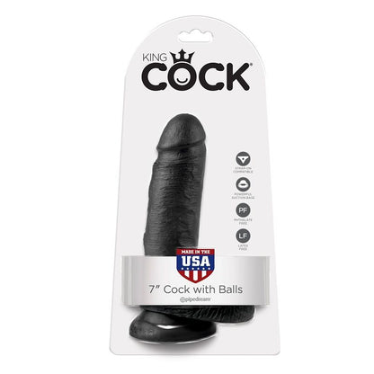 KING COCK - 7 PÉNIS NOIRS RÉALISTES 17,8 CM