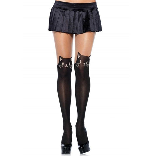 LEG AVENUE - COLLANTS OPAQUES AVEC MOTIF CHAT