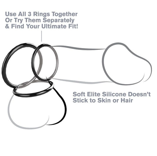FANTASY C-RINGZ - ENSEMBLE DE BAGUES EN SILICONE STAMINA