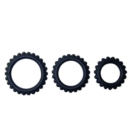 BAILE - TITAN SET 3 PCS COCK RING NOIR 2,8 + 2,4 + 1,9 CM 