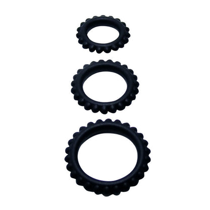 BAILE - TITAN SET 3 PCS COCK RING NOIR 2,8 + 2,4 + 1,9 CM 