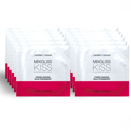 MIXGLISS - WATER-BASED LUBRICANT STRAWBERRY FLAVOR 12 SINGLE DOSES 4 ML
