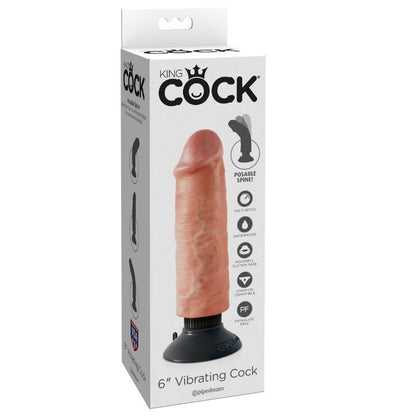 KING COCK - VIBRATEUR GODE 15,24 CM NATUREL