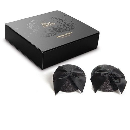 BIJOUX - CACHE-TETONS BURLESQUES BRILLANTS AVEC NŒUD