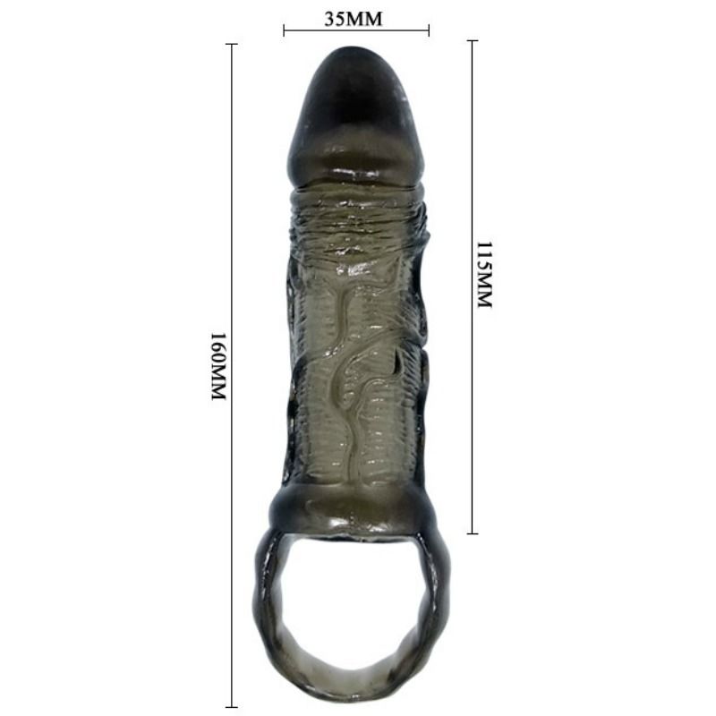 BAILE - GAINE D'EXTENSION DE PÉNIS AVEC SANGLE POUR TESTICULES 11,5 CM