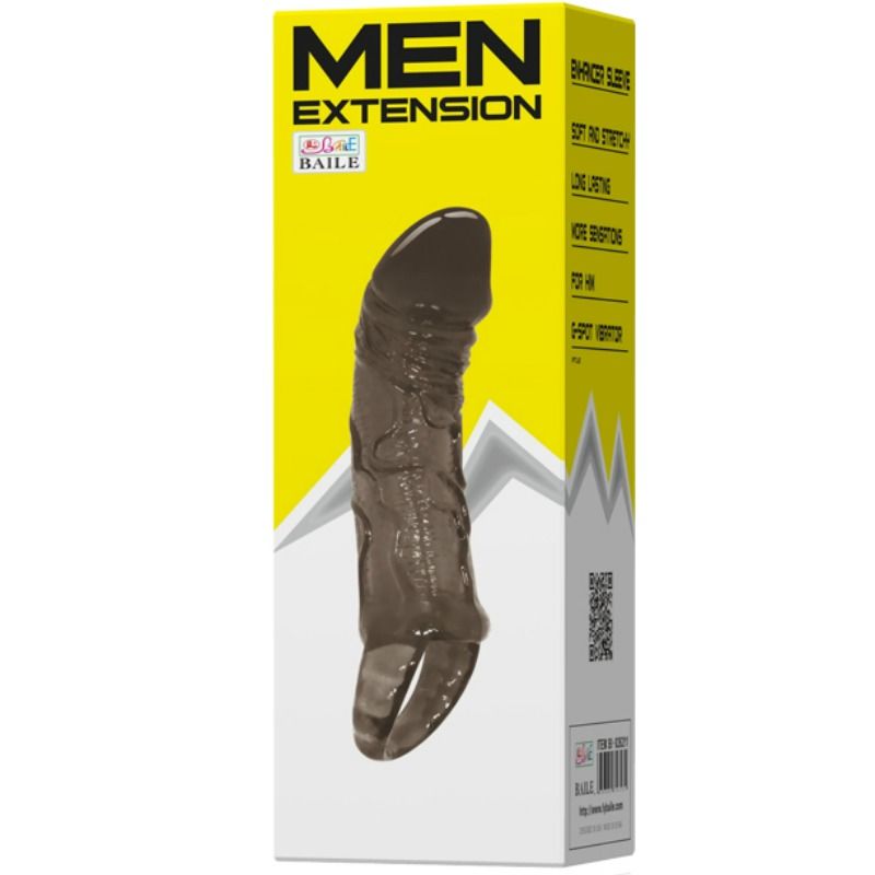 BAILE - GAINE D'EXTENSION DE PÉNIS AVEC SANGLE POUR TESTICULES 11,5 CM