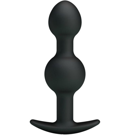 PRETTY LOVE - BOULES ANALES EN SILICONE SPÉCIAL STIMULATION 10,3 CM NOIR