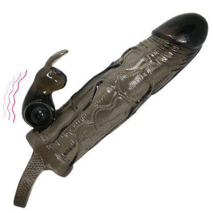 DANCE - BRAVE MAN GAINE PÉNIS RÉALISTE AVEC LAPIN 16,5 CM NOIR