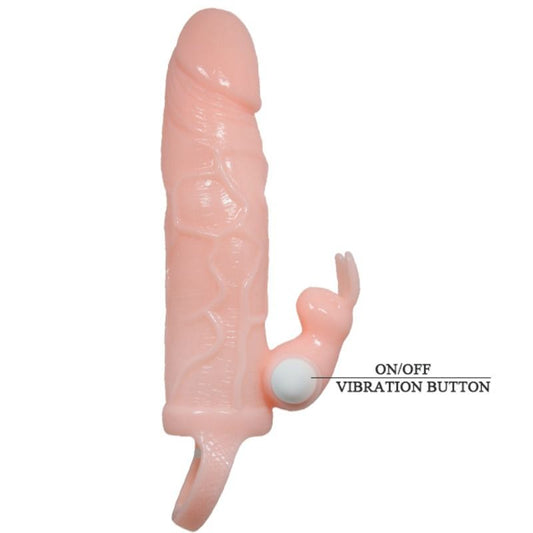 DANCE - BRAVE MAN MANCHE PÉNIS AVEC LAPIN VIBRANT 16,5 CM NATUREL