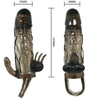 DANCE - BRAVE MAN MANCHE PÉNIS VIBRANT ANAL ET CLITORIS 16,5 CM NOIR