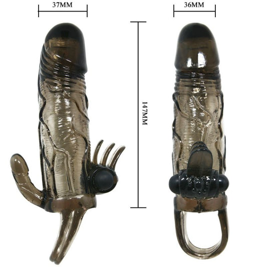 DANCE - BRAVE MAN MANCHE PÉNIS VIBRANT ANAL ET CLITORIS 16,5 CM NOIR