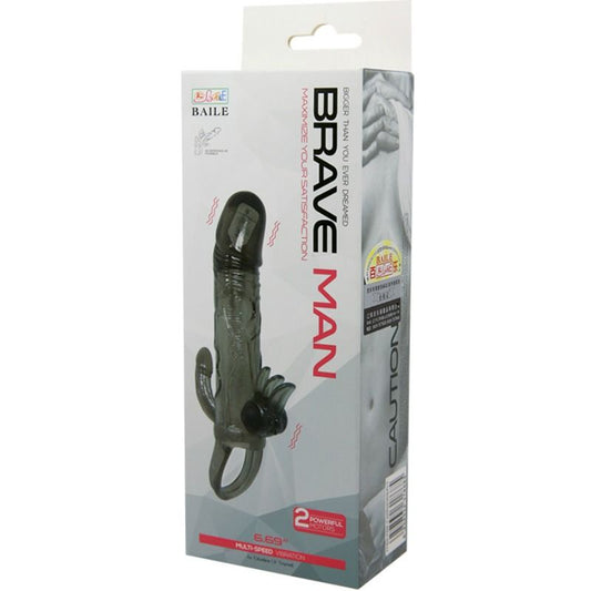 DANCE - BRAVE MAN MANCHE PÉNIS VIBRANT ANAL ET CLITORIS 16,5 CM NOIR