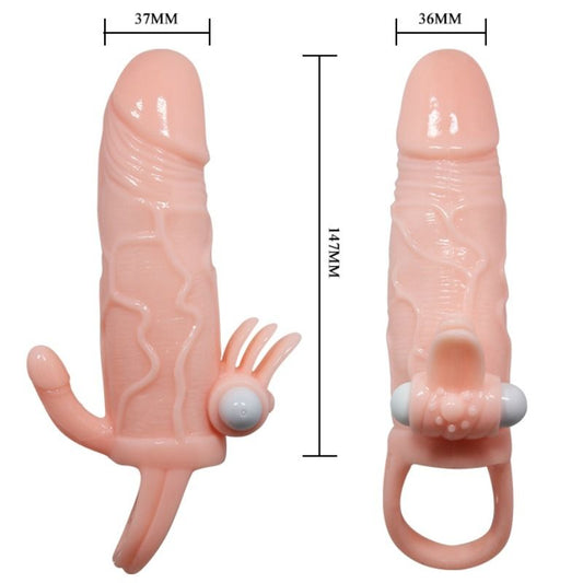DANCE - BRAVE MAN MANCHE PÉNIS VIBRATEUR ANAL ET CLITORIS 16,5 CM NATUREL