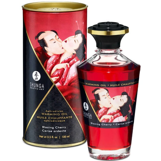 SHUNGA - HUILE DE MASSAGE EFFET CHAUFFANT SAVEUR INTENSE DE CERISE 100 ML