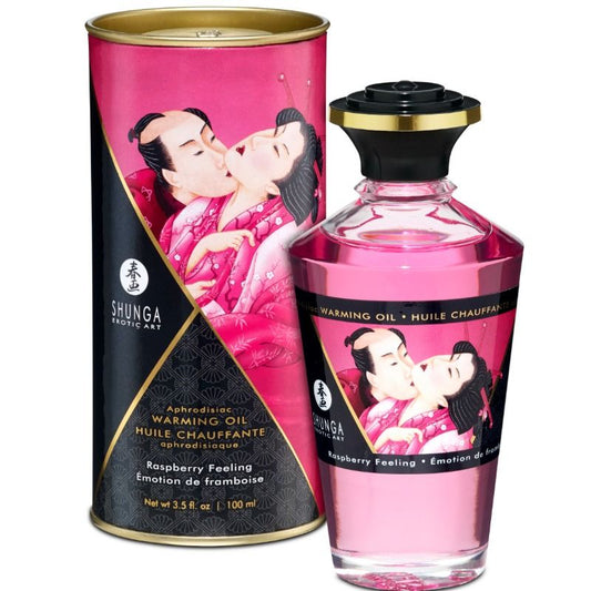 SHUNGA - HUILE DE MASSAGE EFFET CHAUFFANT SAVEUR INTENSE FRAMBOISE 100 ML
