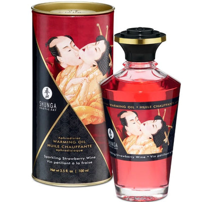 SHUNGA - HUILE DE MASSAGE EFFET CHALEUR FRAISE ET CAVA 100 ML