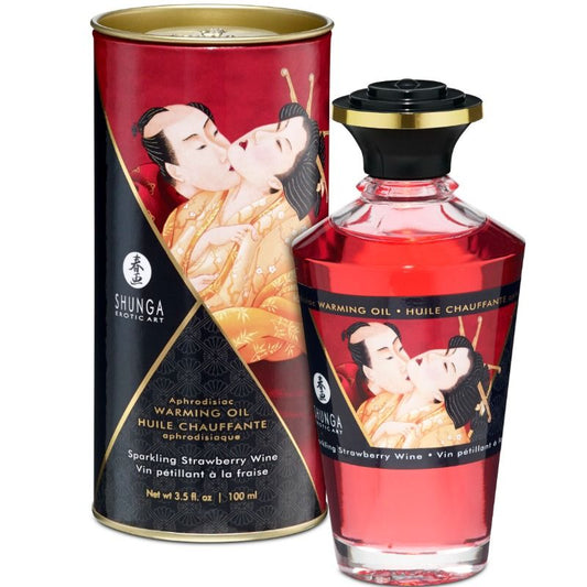 SHUNGA - HUILE DE MASSAGE EFFET CHALEUR FRAISE ET CAVA 100 ML