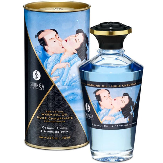 SHUNGA - HUILE DE MASSAGE EFFET CHALEUR SAVEUR NOIX DE COCO 100 ML
